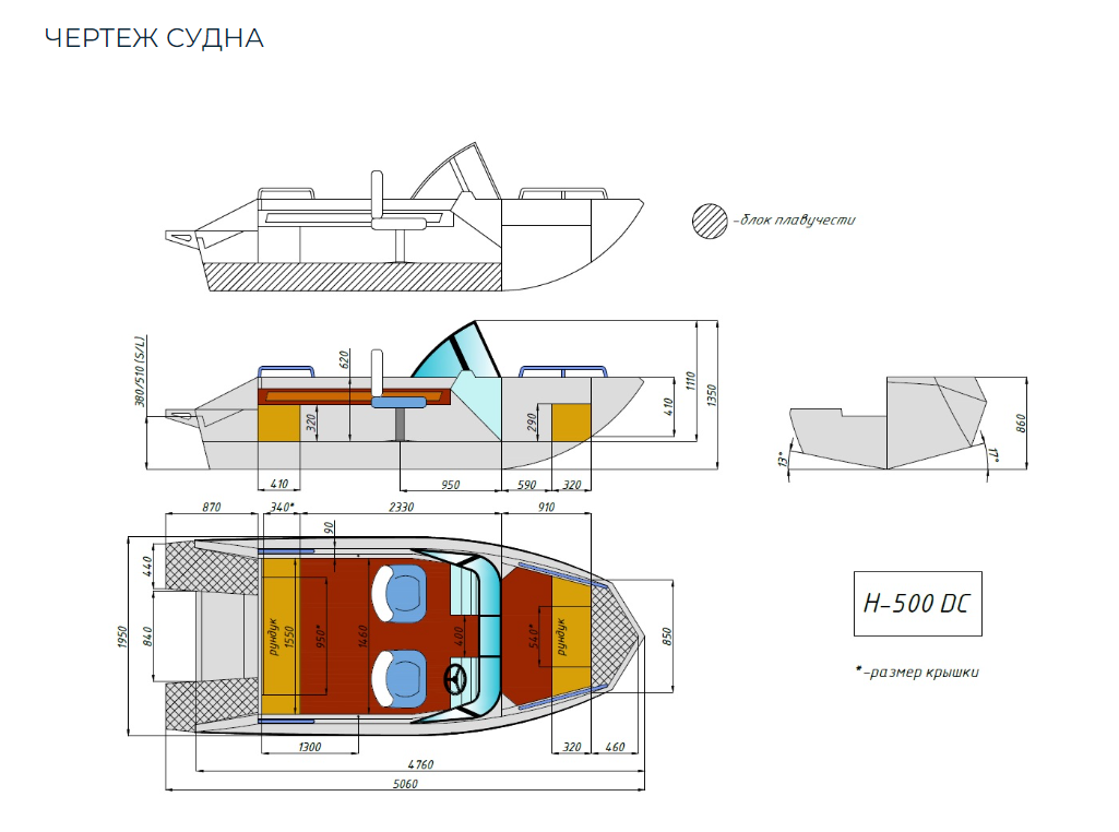 Алюминиевый катер Неман-500 DC Pro в Перми