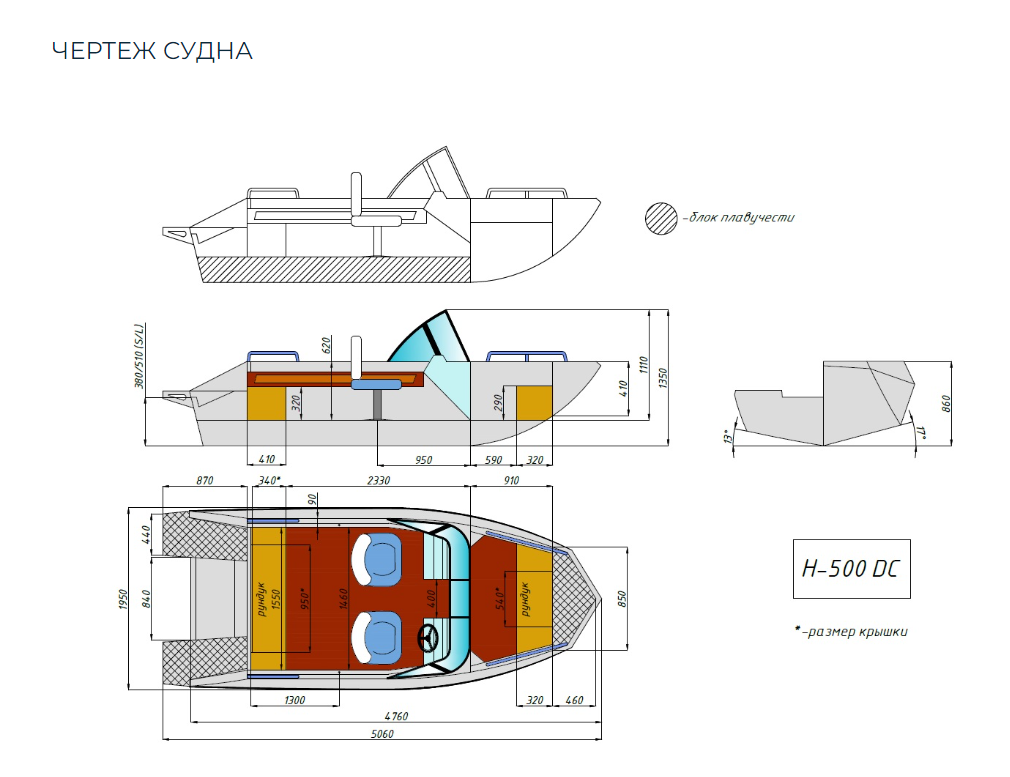 Алюминиевый катер Неман-500 DC (без покраски) в Перми