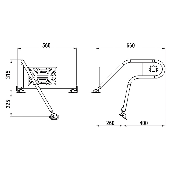 Стойка рулевая с креплением на баллон надувной лодки 25мм в Перми
