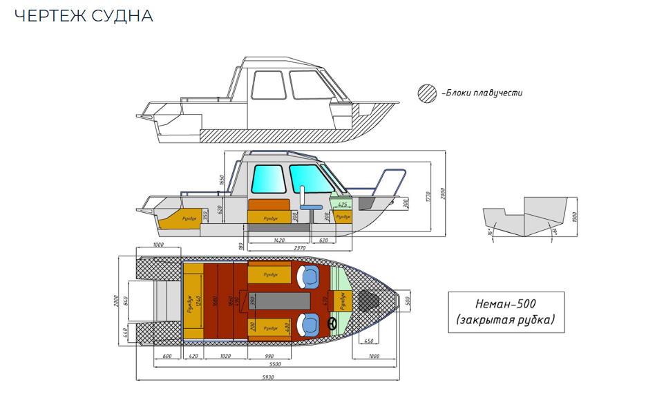 Алюминиевый катер Неман-500 (закрытая рубка) в Перми