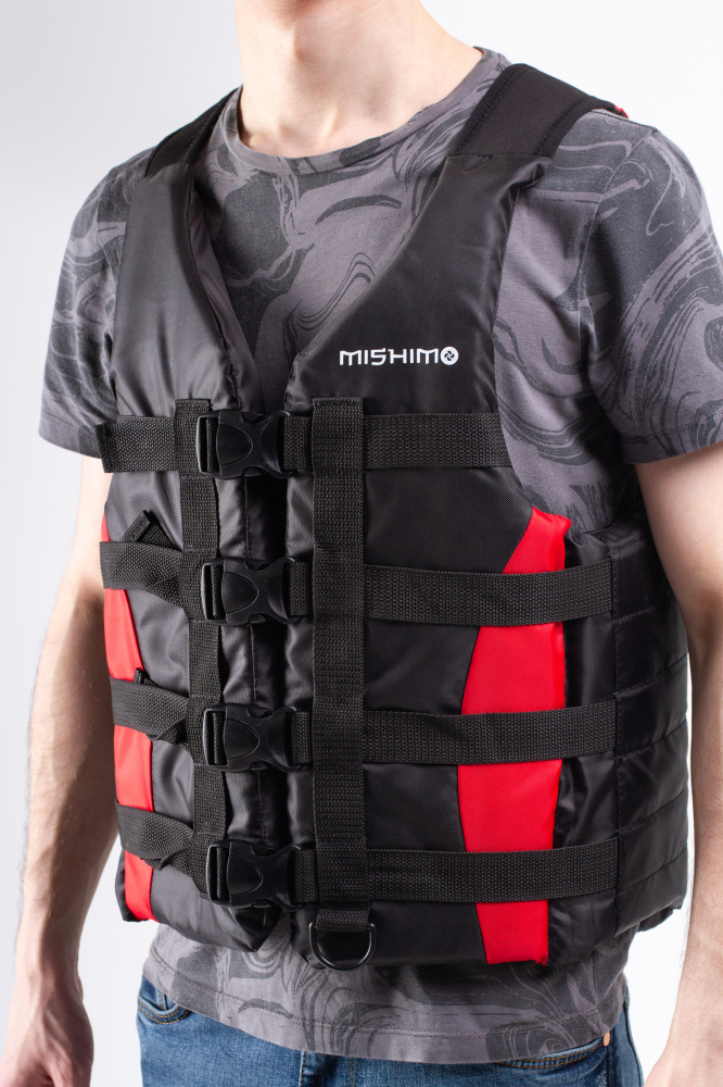 Жилет спасательный MISHIMO PRO Премиум качества Черно-красный в Перми