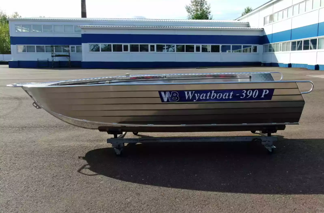 Алюминиевая лодка Wyatboat-390РМ увеличенный борт в Перми