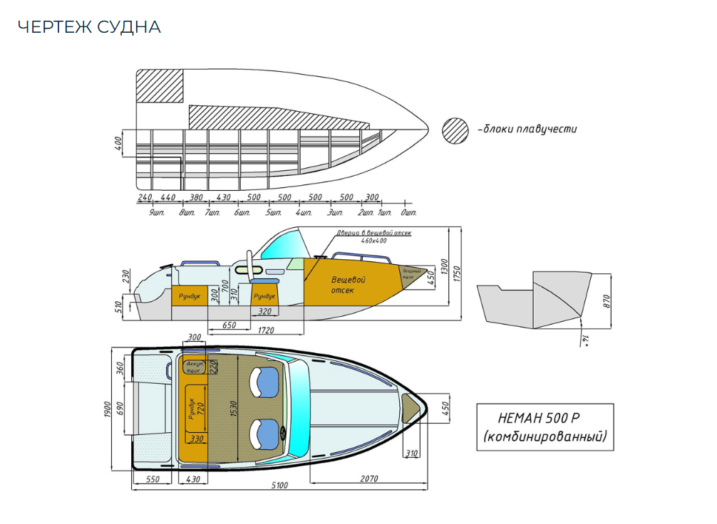 Комбинированный катер Neman-500 P в Перми