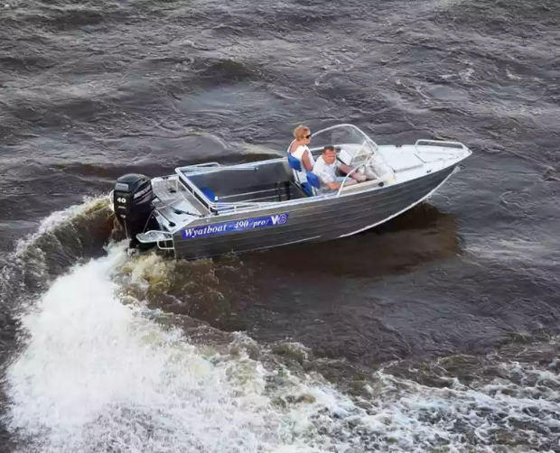 Алюминиевый катер Wyatboat-490 Pro водомет в Перми
