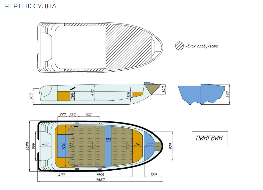 Стеклопластиковая лодка Пингвин (тримаран) в Перми