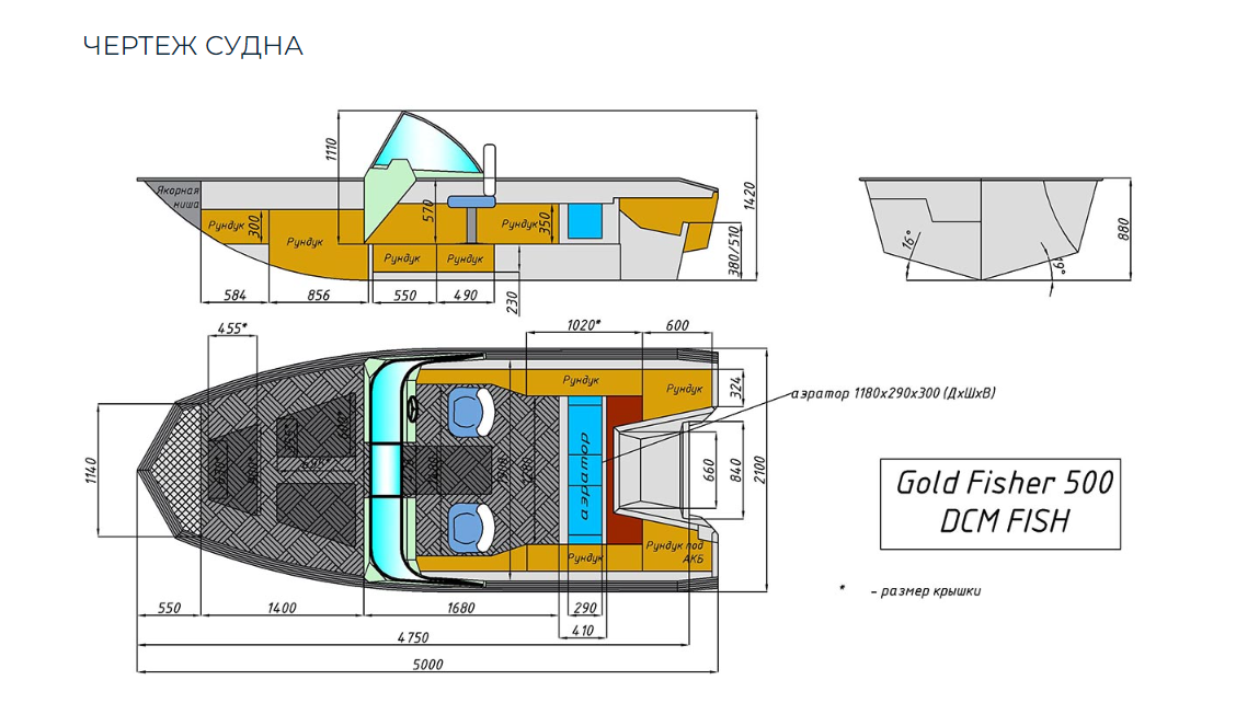 Алюминиевый катер Gold Fisher 500 DCM FISH в Перми