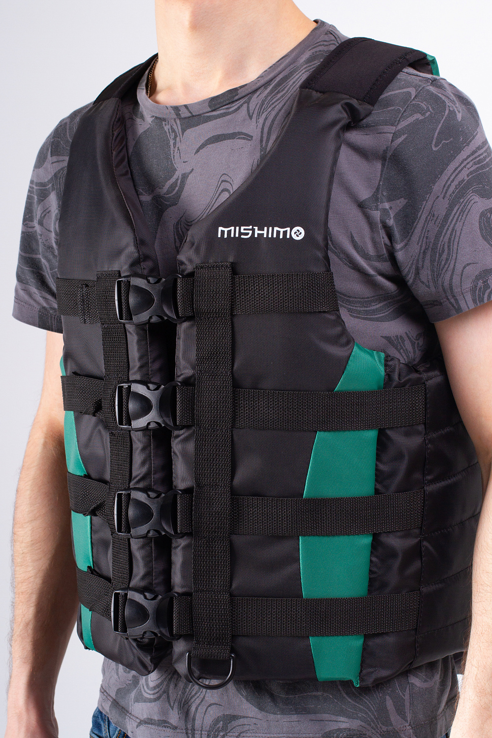Жилет спасательный MISHIMO PRO Премиум качества Черно-зеленый в Перми