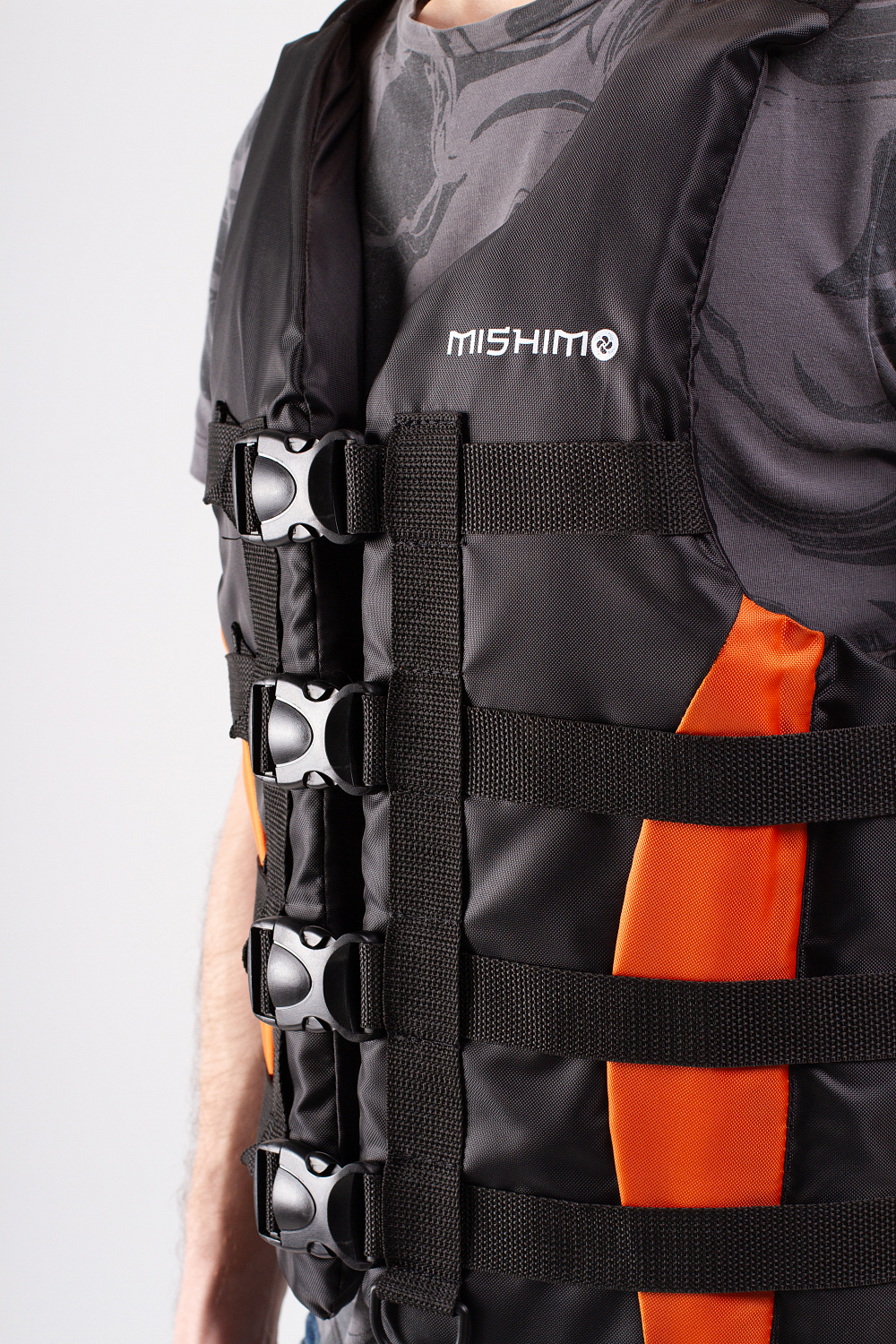 Жилет спасательный MISHIMO PRO Премиум качества Черно-оранжевый в Перми