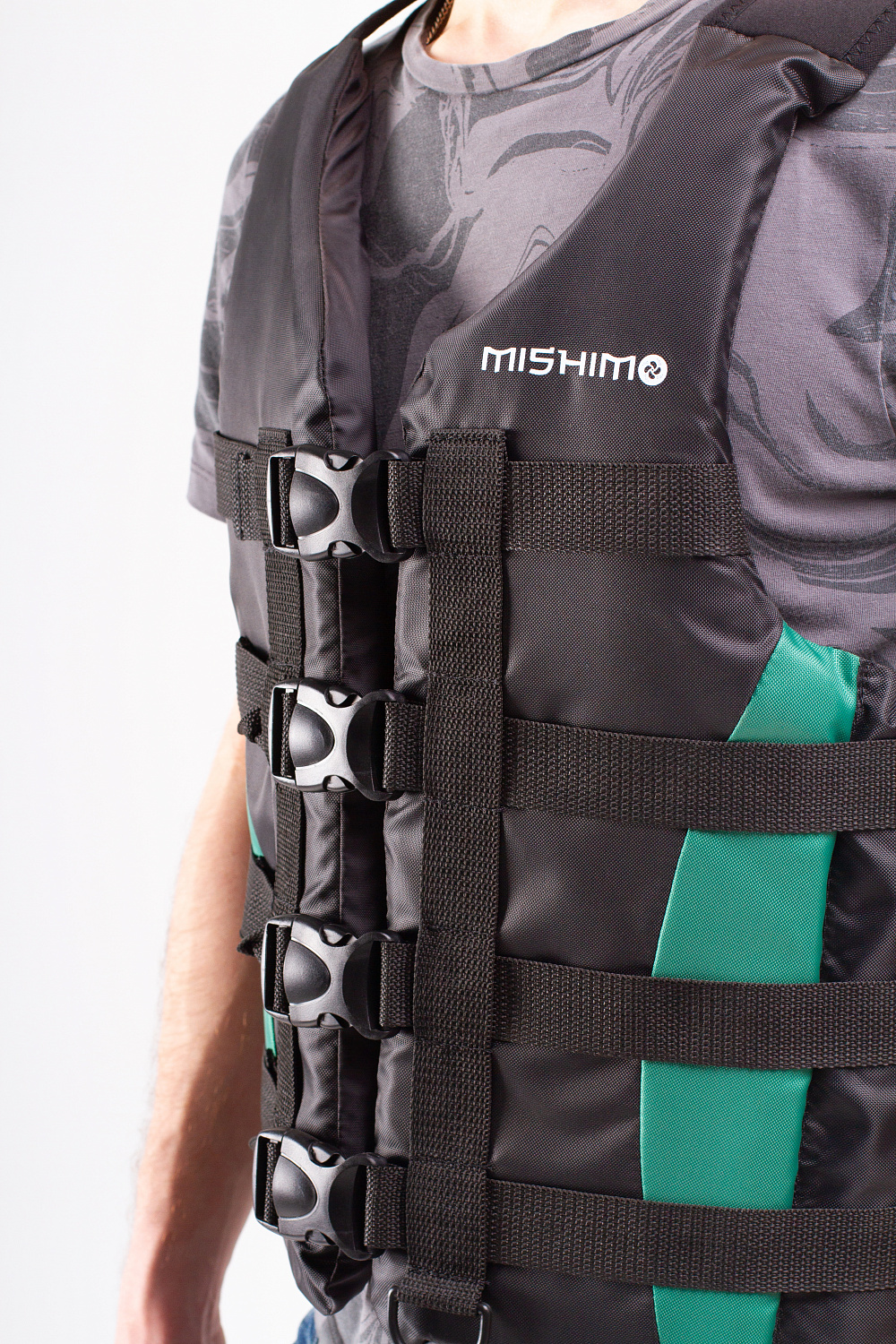 Жилет спасательный MISHIMO PRO Премиум качества Черно-зеленый в Перми