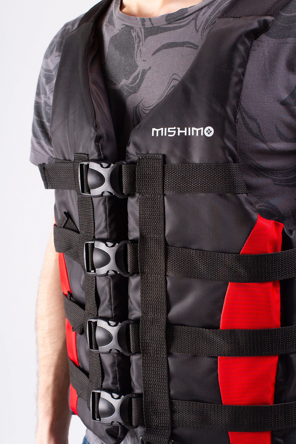 Жилет спасательный MISHIMO PRO Премиум качества Черно-красный в Перми